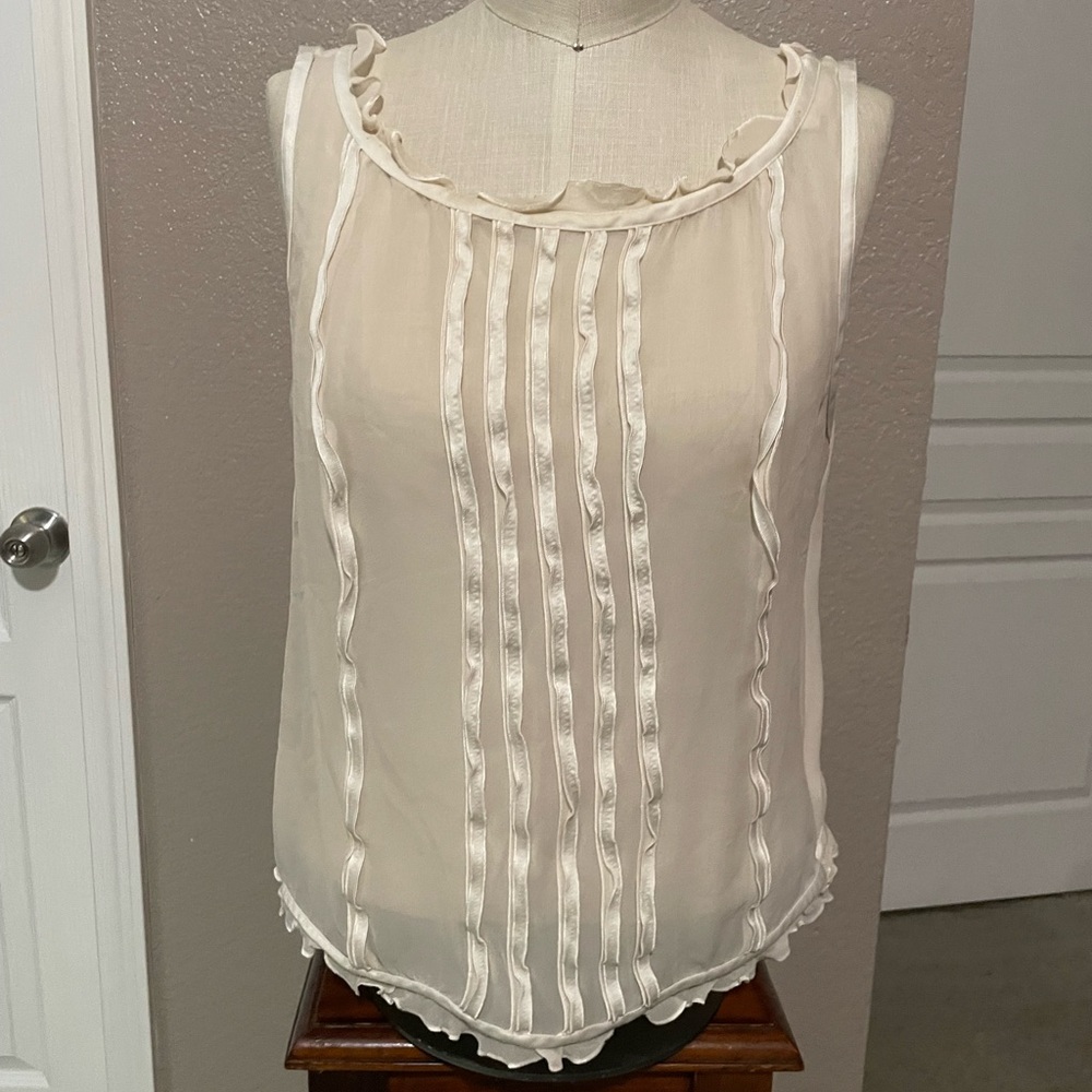 Elegant Cream Sleeveless Top